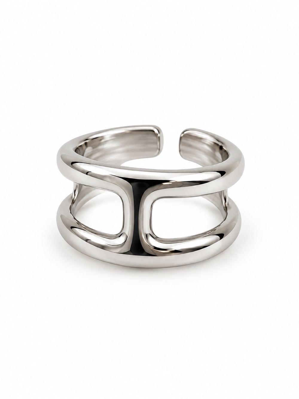 Silver Sculptural Arc Ring